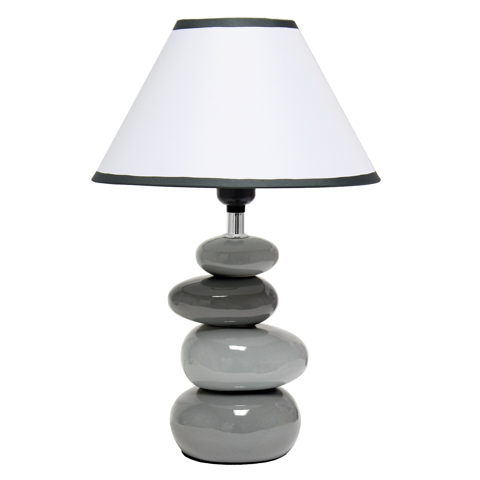 Simple Designs Shades of Gray Ceramic Stone 14.70 LED Table Lamp, Gray (LT3052-GRY)