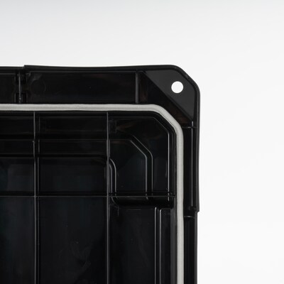 Remington Heavy-Duty Rolling 20 Gal. Storage Container with Latching Lid, Plastic, Black & Blue, 2/Pack (100217)