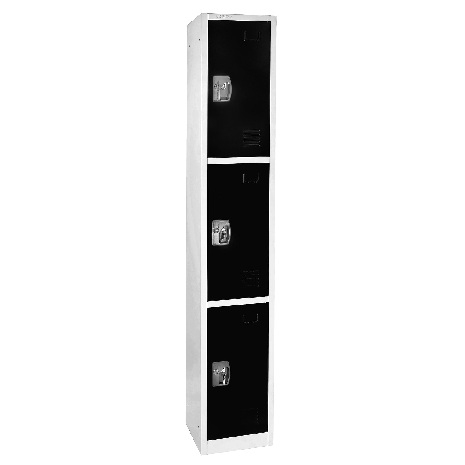 AdirOffice 72 3-Tier Key Lock Black Steel Storage Locker (629-203-BLK)