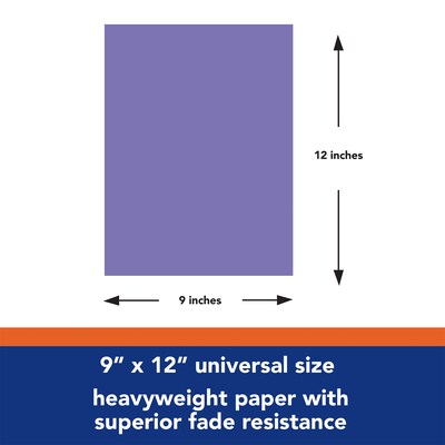 Tru-Ray 9" x 12" Construction Paper, Violet, 50 Sheets/Pack, 5 Packs/Bundle (PAC103009-5)