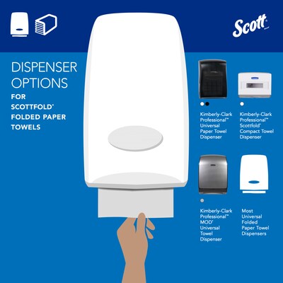 Scott Pro Scottfold Recycled Multifold Paper Towels, 1-ply, 175 Sheets/Pack (01980)