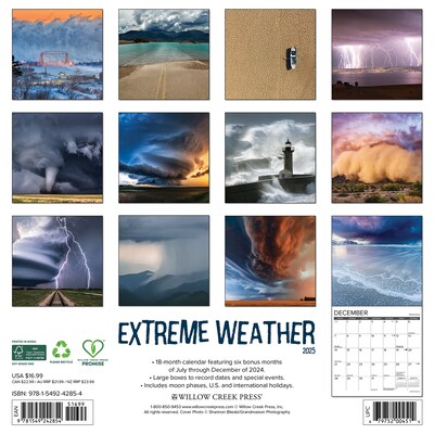 2025 Willow Creek Extreme Weather 12 x 12 Monthly Wall Calendar (42854)