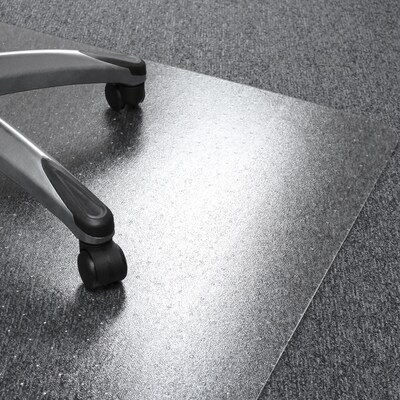 Floortex Valuemat Plus Polycarbonate Low Pile Carpet Chair Mat, Rectangular, 48" x 53", Clear (FR1113020ER)