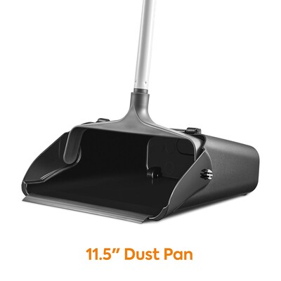 Coastwide Professional™ Heavy Duty 29.4 Plastic Upright Dustpans, Black (CW62116)