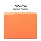 Staples® Recycled File Folder, 1/3-Cut Tab, Letter Size, Orange, 100/Box (ST433680-CC)