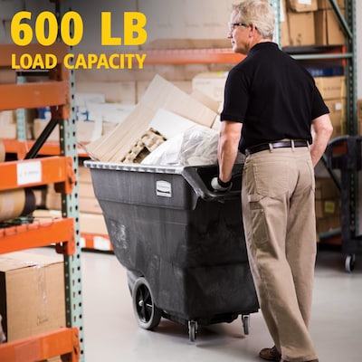 Rubbermaid Commercial Cube Truck, 600 lb. Capacity, Black (FG101100BLA)