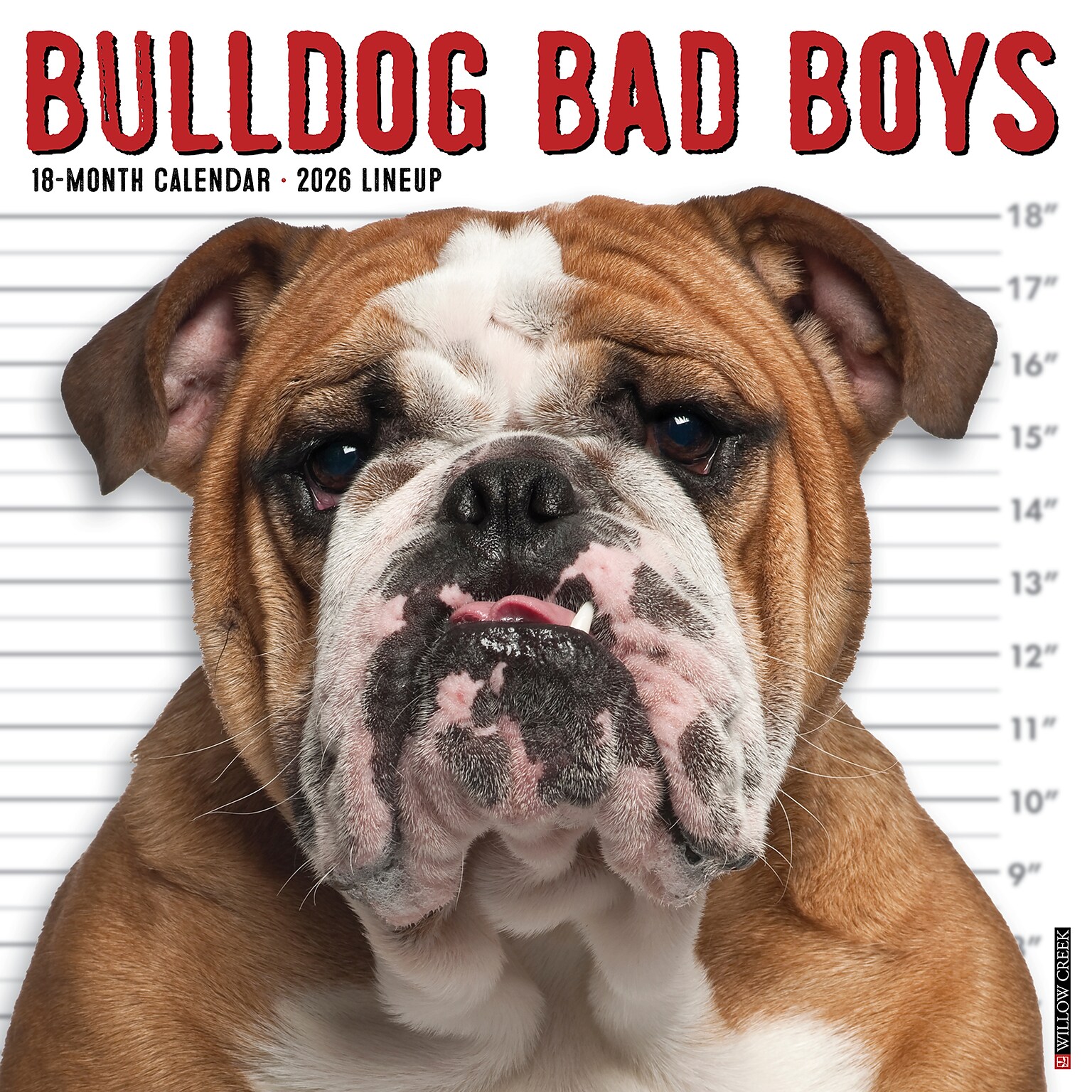 2026 Willow Creek Bulldog Bad Boys 12 x 12 Monthly Wall Calendar (50415)