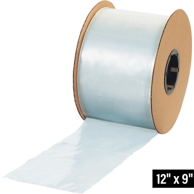 9 x 12 Poly Bags on a Roll, 2 Mil, Clear, 1250/Roll (AB220)