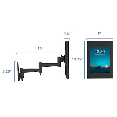 Mount-It! Adjustable Anti-Theft iPad Wall Mount, Black (MI-3774B_G10)