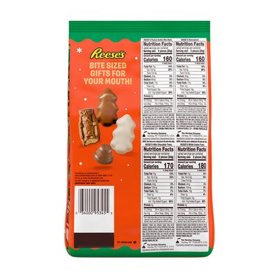 REESES Christmas Shapes Peanut Butter Chocolate Pieces, Assorted Flavors, 35 oz. (HEC95345)