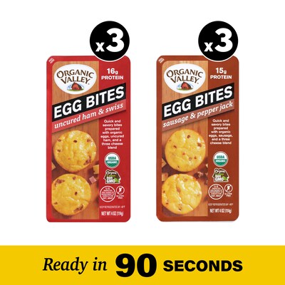 Organic Valley Egg Bites Variety Pack, 4oz, 6/Carton (600-03001)