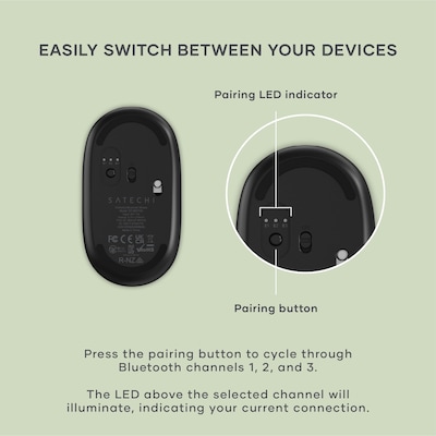 Satechi OntheGo Wireless Ambidextrous USB-C Mouse, Black (ST-MOTGK)
