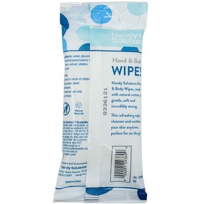 Handy Solutions Moist Hand and Body Wipes Travel Pack, 12 Packs/Traypack, 12 Traypacks/Carton
