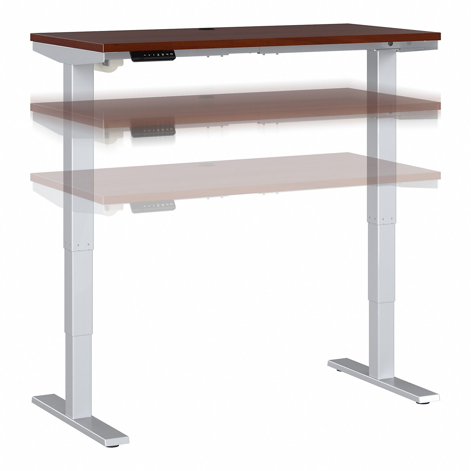 Bush Business Furniture Move 40 Series 28-48 Adjustable Standing Desk, Hansen Cherry/Cool Gray Metallic (M4S4824HCSK)