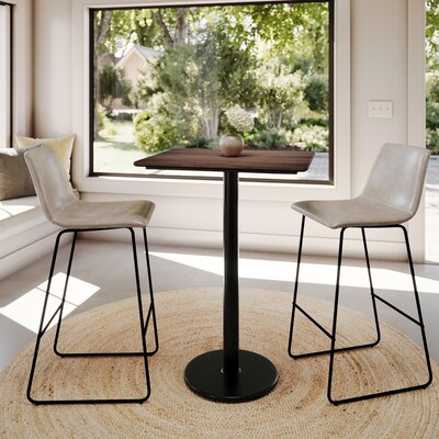 Flash Furniture Acadia Wooden Dining Table, 23.75"D x 29.75"W, Dark Brown/Black Base (ST2430WBRTR18B)