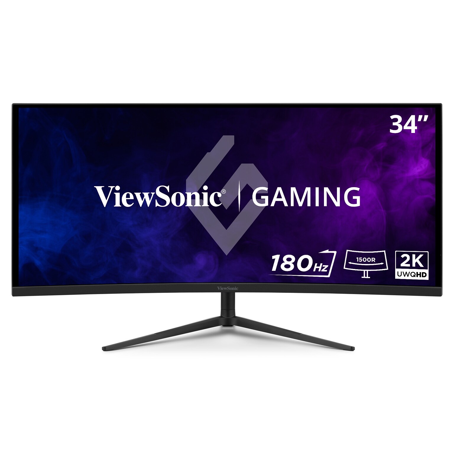 ViewSonic 34 Curved WQHD 180Hz LED AMD FreeSync Gaming Monitor, HDR10, Adjustable, Black (VX3418C-2K)
