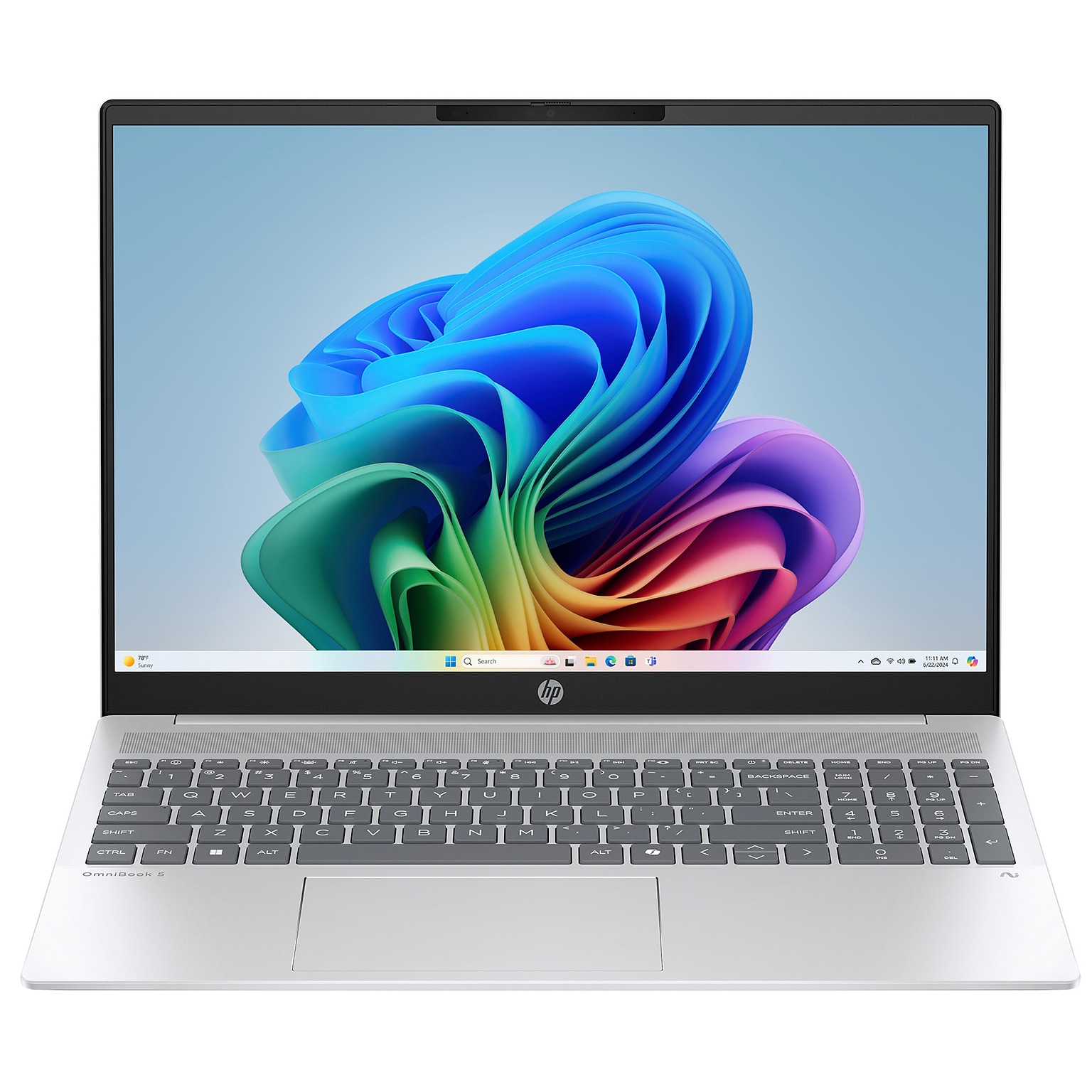 HP OmniBook 5 16 2K Laptop, Copilot+ PC, AMD Ryzen AI 5 340, 16GB RAM, 512GB SSD, +16.75 hours battery, Windows 11 Home