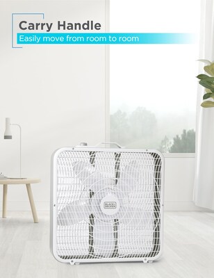 Black & Decker 20" Box Fan, 3-Speed, White (BFB20SW)