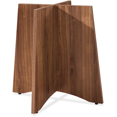 Lorell Essentials Series Walnut Laminate Round Table - Steel - Walnut (LLR69991)