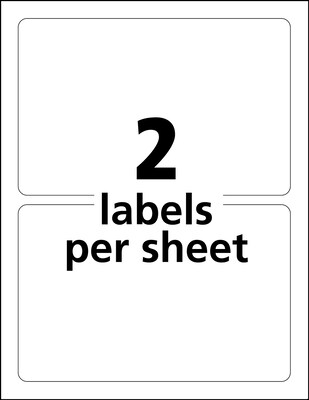 Avery Durable Laser Identification Labels, 5" x 8 1/8", White, 2 Labels/Sheet, 50 Sheets/Box (6579)