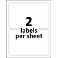 Avery Durable Laser Identification Labels, 5" x 8 1/8", White, 2 Labels/Sheet, 50 Sheets/Box (6579)