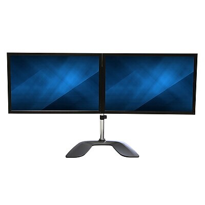 StarTech Dual Monitor Stand, For Up to 32" Monitors, Black/Silver (ARMDUALSS)