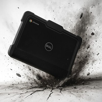 SaharaCase Venture Series Heavy Duty Case for Dell Chromebook 3100/3110/3120 Clamshell, Shock-Absorbing, Clear/Black