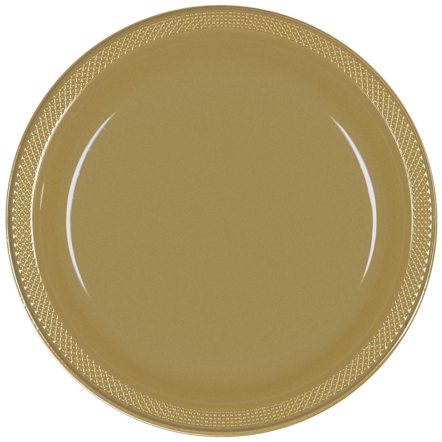 Party City 7 Plastic Plates, Gold, 20 Plates/Pack (AM431755-19-ST)