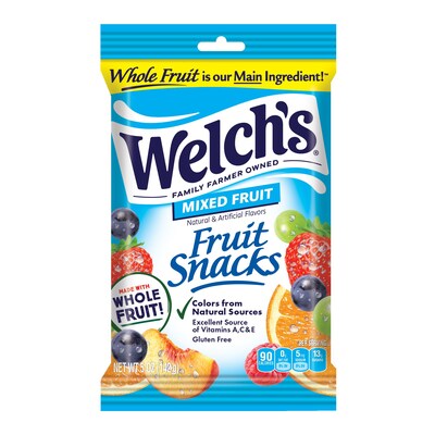 Welchs Gluten Free Mixed Fruit Gummies, 5 oz, 12 Bags/Carton (PIM05098)