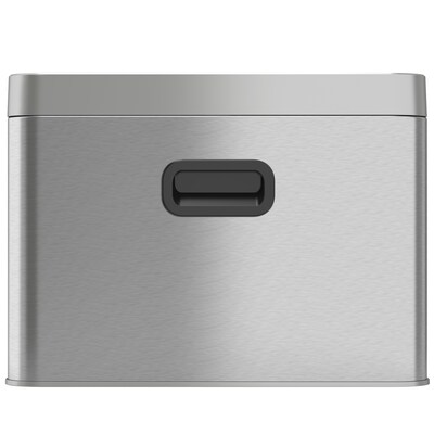 iTouchless 5.3 Gallon (20 Liter) Dual Compartment Open Top Trash Can & Recycle Bin, Silver