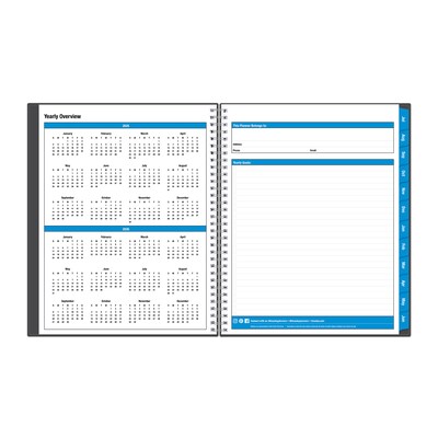 2025-2026 Blue Sky Collegiate 8.5" x 11" Academic Year Weekly & Monthly Planner, Plastic Cover, Gray (100135-A26)