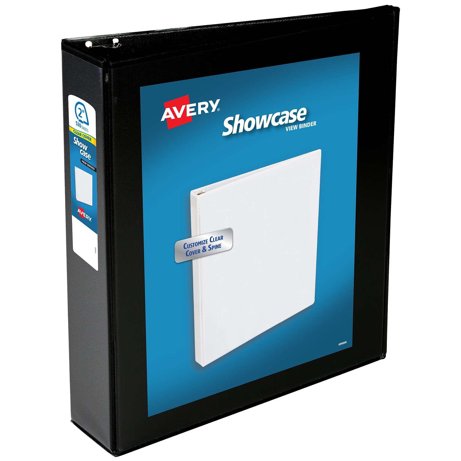 Avery Showcase 2 3-Ring View Binders, Slant Ring, Black (19700)