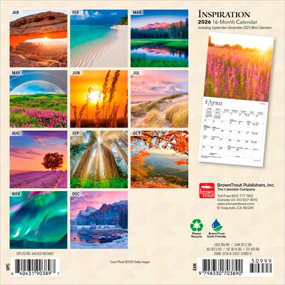 2026 BrownTrout Inspiration 7 x 7 Monthly Wall Calendar (9798330703890)