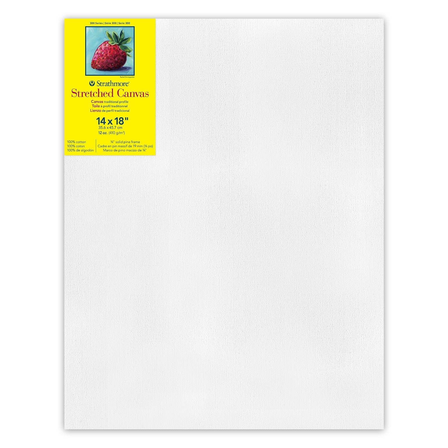 Strathmore 300 Series Primed White Stretched Canvas, 14 x 18  (STT31314)