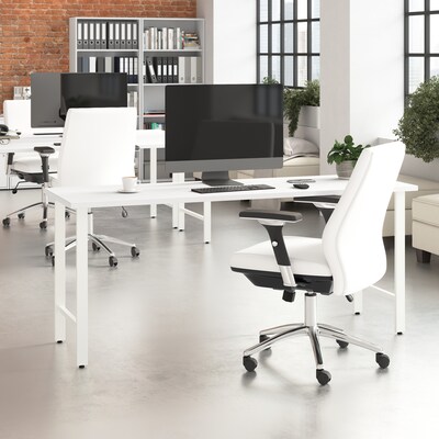 Bush Business Furniture Hustle 72"W Computer Desk with Metal Legs, White (HUD172WH)