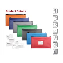 Better Office Security Bank Deposit Bags, 1-Compartment, Assorted Colors, 7/Pack (24007-7PK)