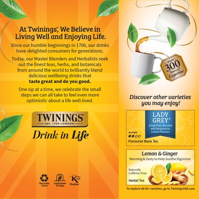 Twinings Earl Grey Tea Bags, 25/Box (TNA51728)