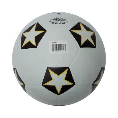 Champions Water-Resistant Rubber-Covered Sports Ball, White/Black, Size 5 Soccer Ball