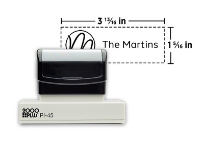 Custom 2000 Plus® PI 45 Pre-inked Stamp, 1-5/16 x 3-13/16