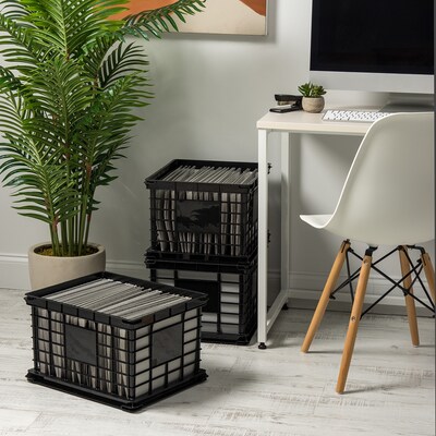 Iris Stacking File Crates, Letter/Legal Size, Black (270010/200309)