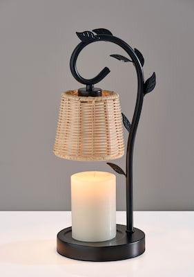 Simplee Adesso Ivy Candlewarmer 14.75" Halogen Table Lamp, Black (SL1193-12)