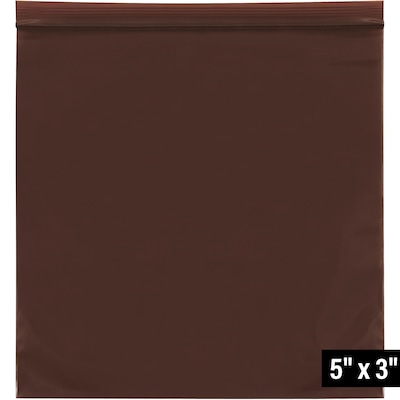 3" x 5" Reclosable Poly Bag, 3 Mil, Brown, 1000/Carton (PB12100)