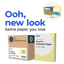 Quill Brand® 30% Recycled 8.5 x 11 Multipurpose Paper, 20 lbs., Canary Yellow, 500 Sheets/Ream, 10