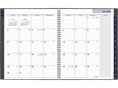 2023-2024 AT-A-GLANCE DayMinder 9.13" x 11" Academic Monthly Planner, Charcoal (AYC470-45-24)