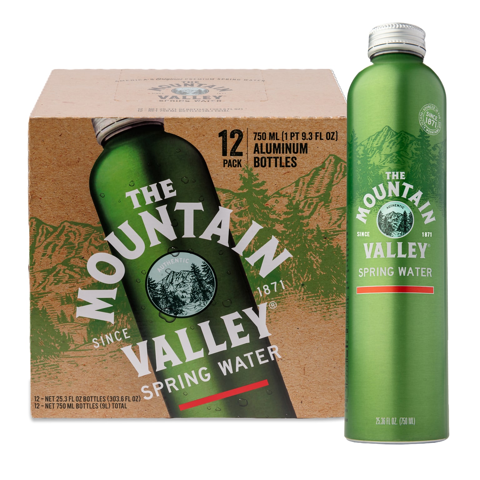 The Mountain Valley Spring Water, 25.36 oz., 12 Bottles/Carton (TMV-11001047)