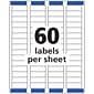 Avery Easy Peel Inkjet Return Address Labels, 2/3" x 1-3/4", White, 60 Labels/Sheet, 10 Sheets/Pack (18695)