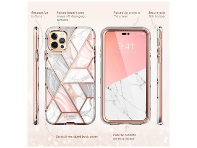 i-Blason Cosmo Marble Pink Case for iPhone 14 Pro Max (iPhone2022Pro-6.7-Cosmo-SP-Marble)