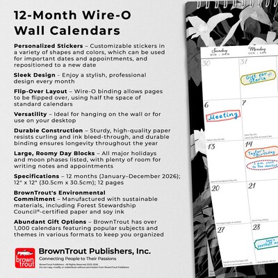 2026 BrownTrout Pen & Ink 12" x 12" Monthly Wall Calendar (9798330705092)