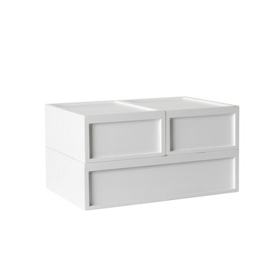 Martha Stewart Weston Stackable Wood Office Desktop Organizer, White, 3/Set (LYE115118A3WH)