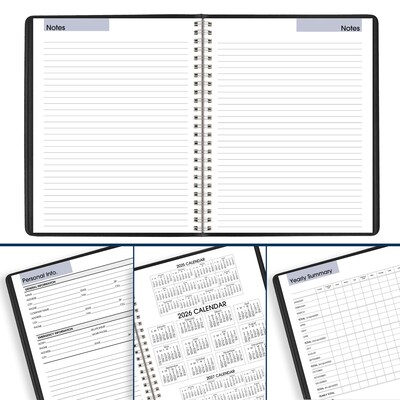 2026 AT-A-GLANCE DayMinder Executive 7" x 8.75" Weekly & Monthly Planner, Faux Leather Cover, Black (G546-00-26)